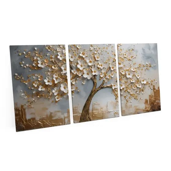 Quadro Decorativo Árvore da Vida The Quest for Eternity Kit com 3 Quadros
