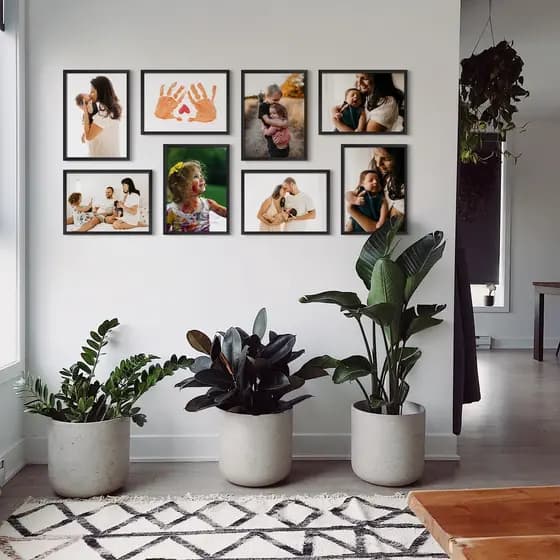 Porta Retrato 15x21 Moldura Decorativo Mosaico Composição de Fotos Família Viagem Fundo MDF