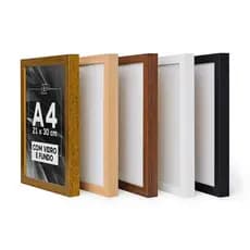 Moldura A4 21x30 cm Premium C/ Vidro Decorativo Para Certificado Fotos Parede