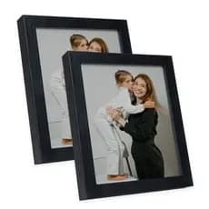 Kit 2 Portas Retratos 25x20 cm C/ Vidro Moderno Decorativo De Mesa Estante Para Fotos Família