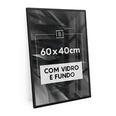 Moldura 60x40 Cm C/ Vidro Quadro Foto Retrato Mdf Emoldurar Quebra-cabeça