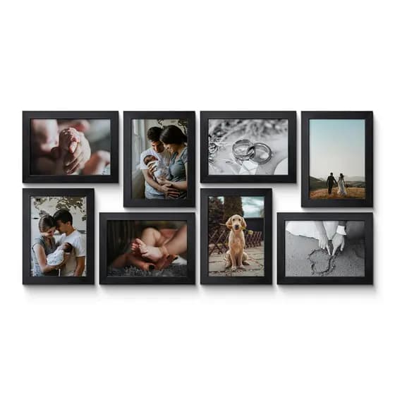 Kit 10 Porta Retrato 15x21 C/ Vidro Moldura Premium Decorativo Mosaico Composição Fotos Família