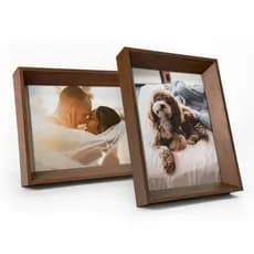 Kit 2 Portas Retrato 15X21 Chanfrada C/ Vidro Moderno Decorativo De Mesa Estante Para Fotos Família