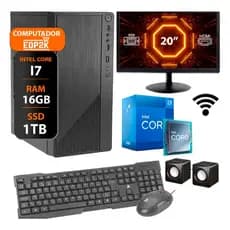 Computador Intel I7 4°ger. 16gb Ssd 1tb Monitor 20 Completo
