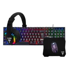 Kit Gamer Clanm Nightmare Cj01 Headset Teclado Led Mouse Preto