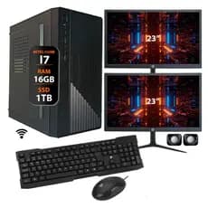 Computador Intel I7 16gb Ssd 1tb 2 Monitor 23 + 2gb