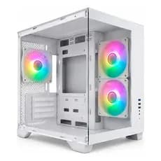 Gabinete Gamer Aquário Bpc-240 Branco Com 3 Coolers Rgb Branco