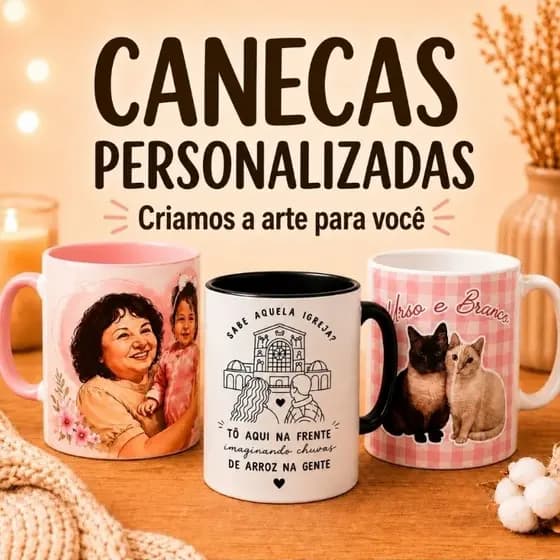 [ENVIO RÁPIDO] Caneca Personalizada Foto Criação Exclusiva Canecas diferentes - Porcelana - Xícara- Caneca de Café
