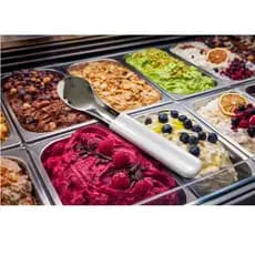 ESPÁTULA PARA SORVETE ITALIANO AÇAI INOX 26 cm CABO BRANCO