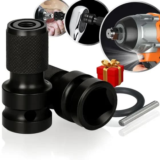 Haste Soquete Adaptador Quadrado Chave De Impacto 1/2Pol Bits 1/4 Engate Rápido Parafusadeira Elétrica Pneumática