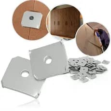 Kit 100 Garra União Fundo Armário Guarda Roupa Roupeiro Fixador Móveis Tarraxa Tarracha Junção Tachinha Chapa MDF