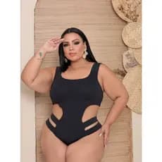 Maio Noronha Feminino Plus Size em Tiras Neon