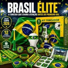 Kit Torcedor Brasil Copa 2026 Completo 12 Itens Bandeira