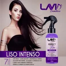 Protetor térmico uso obrigatório Spray Anti Frizz, Liso mágico 7 Benefícios PERFECT LISS 120ml