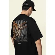 Camiseta Oversized StreetWear Discover Anjo Estampa nas Costas