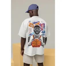 Camiseta Oversized StreetWear Basquete Estilosa Estampa nas Costas