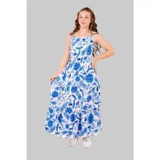 Vestido longo Maria Fernanda Juvenil floral para adolescentes