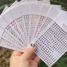 Adesivo De Unha Com Letras Inglesas/Antigo/Várias Cores Para Decoração