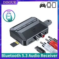 NFC Bluetooth 5.3 Receptor De Áudio R/L RCA 3.5mm AUX USB Stereo Lossless Music Adaptador Sem Fio Suporta Reprodução De Cartão U Disco/TF Amplificador De Alto-Falante Para Carro