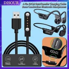 Cabo De Carregamento Magnético De 4 Pinos 60CM Para DGS10/Novo X7/Sanag Condução Óssea Bluetooth Esportes Natação Fone D