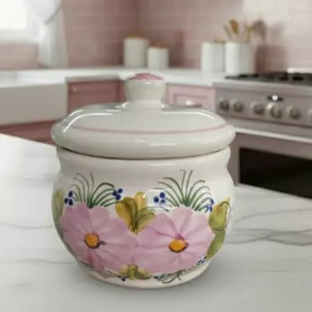 Pote Mantimento Caixa Lisa Com Tampa Louça Cerâmica Esmaltada Decoração Cozinha Promoção mais vendido