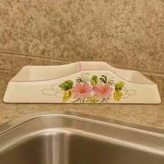 Porta Detergente Esponja Decorado Em Cerâmica Esmaltada Para Pia Cozinha Promoção mais vendido