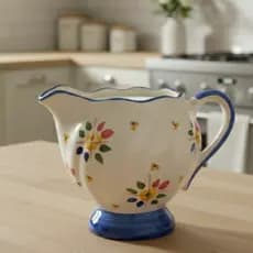 Leiteira Decorada Em Cerâmica Esmaltada Decoração Mesa Cozinha Louça Promoção mais vendido