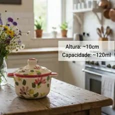 Mini Panelinha em Cerâmica Esmaltada Decorada Decoração Cozinha Utensílio Promoção mais vendido