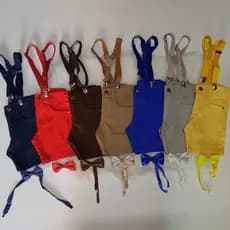 Bermuda com suspensório e gravata - colorida short infantil