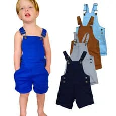 Macacão jardineira menino colorida sarja curta premium roupa masculina criança algodão salopete jeans