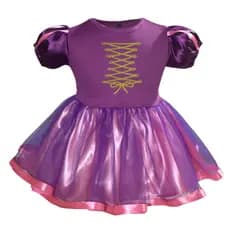 Vestido Rapunzel aniversário/ mêsversario Fantasia - Bebê