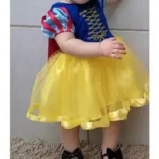 Vestido Branca de Neve Mesversário/Aniversário  - Fantasia - 1 mês a 7 anos/ festa