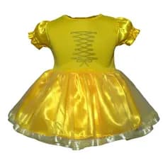 Vestido Bella e a Fera Mesversário/Aniversário - Fantasia Festa - Bebê