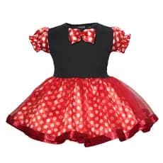Vestido Minnie Vermelha Mesversário/Aniversario - Fantasia Festa - Bebê 1 mês a 5 anos