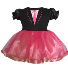 Vestido Poderosa Chefinha Rosa Aniversário/Mesversário - Fantasia Festa - Bebê