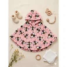 Poncho Quentinho De Microfibra e Plush - Bebê 1 aninho - 3 aninhos - Inverno