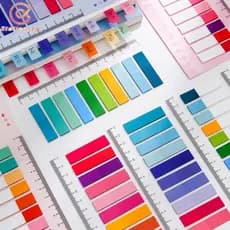 200 Adesivos Anti-água PETColoridos, Notepad Brilhante De Folhas Soltas, Escritório De Estudantes.