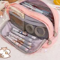 Estojo De Lápis Fofo Coréia Para Meninas À Prova D'água Maquiagem Escolar Saco Caixa De Canetapapeleria Kawaii Papelaria meninos meninas universal armazenamento saco multifuncional
