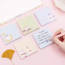 Notas De Desenhos Animados De Cores Portáteis Fofas-Toalhas De Papel Rasgáveis E Adesivas De Lembrete