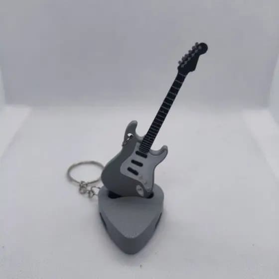 chaveiro Mini guitarra e porta palhetas