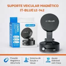 Suporte Veicular Magnético IT-BLUE LE-142 com Sucção a Vácuo