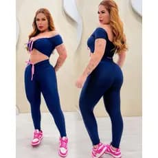 CONJUNTO CALÇA E TOP CIGANINHA gringa academia gym fitness look treino