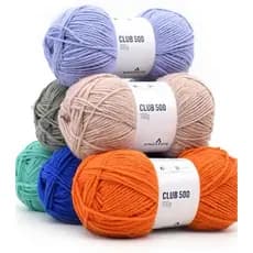 Kit 6 Novelos Sortidos Lã Acrílica Club 500 Pingouin 40g