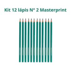 kit Lapis Escrever Masterprint Preto Grafite N°2 Material escolar Volta às aulas