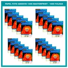 Papel Fotográfico Adesivo 130g A4 Brilhante Glossy Secagem Rápida Artesanato MASTERPRINT - 1000 Folhas