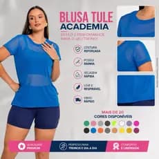 Blusa Feminina De Tule Para Academia Moda Fitnes