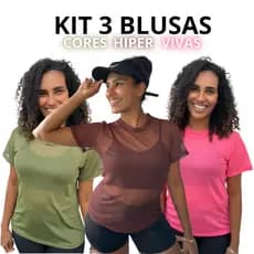kit Blusa Tule Feminina Transparente Academia Moda Fitness