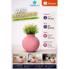Vaso Decorativo Moderno Espiral 3D Minimalista | Decoração moderna