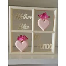 Quadro Decorativo Dia das Mães 3D “Melhor Mãe do Mundo” | Presente Criativo