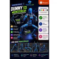 Dummy 13 Articulado 3D | Fidget Toy Anti Stress | Crie Poses Incríveis | Presente Criativo